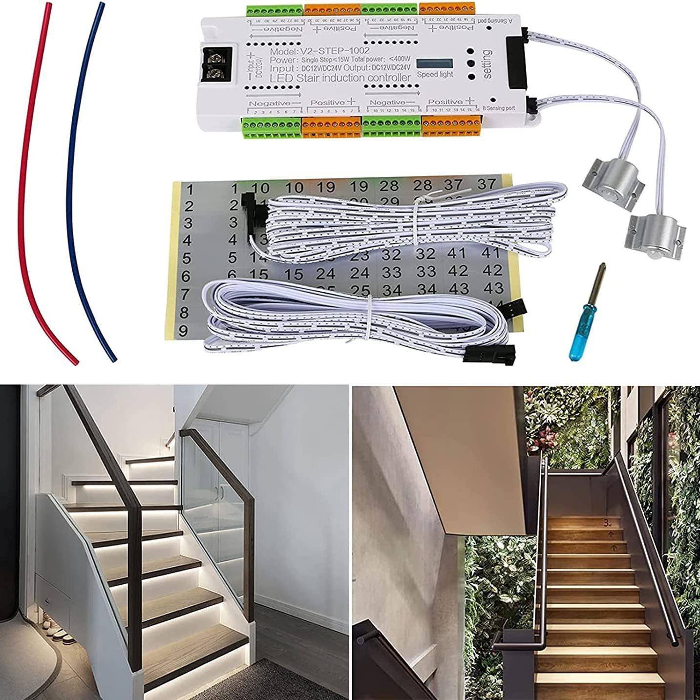 SZ人体感踏应幻M彩单色流水X楼梯步网红L61664ED低压灯带32路12V
