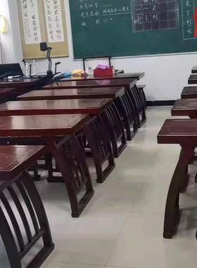 祥森仿古案全实木条桌椅书桌法班VAP用书法绘画椅可定案制国学条