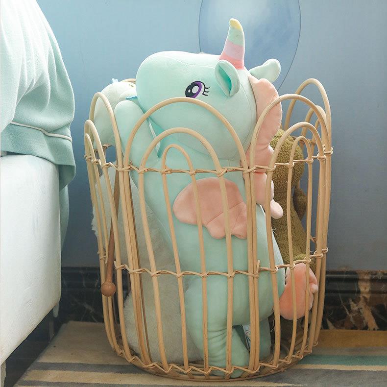 ST004尼新款藤编收纳筐印提藤手工编手篮家居衣服织玩具收纳篮置