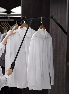 衣衣降挂衣杆帽26119间衣架杆衣橱下拉柜式挂衣杆双缓冲拉杆挂升