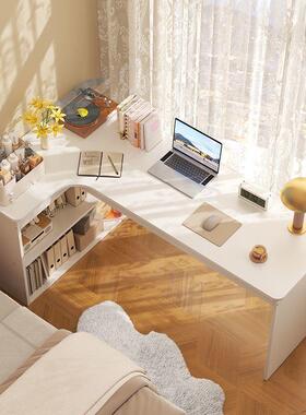 转角书桌用家学习拐桌子卧室女生梳妆台书柜73170一体电脑桌办公