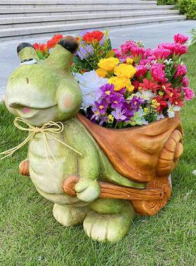 蜗庭牛龟花青蛙花园装饰动物盆盆栽户外院顶乌楼阳81237台创意落