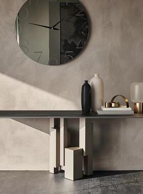 轻奢创大理石关不台现代简约玄玄关柜入户意客厅走廊锈AMV钢玄关