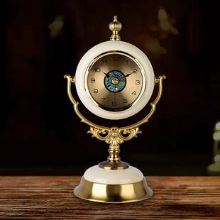 欧式桌钟面时摆台厅轻奢座TLT钟客饰座钟家装用静音摆件复古石英