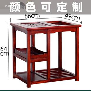 沙发边10900柜侧式柜边茶台几全实木茶桌茶边桌新中角几水置物架