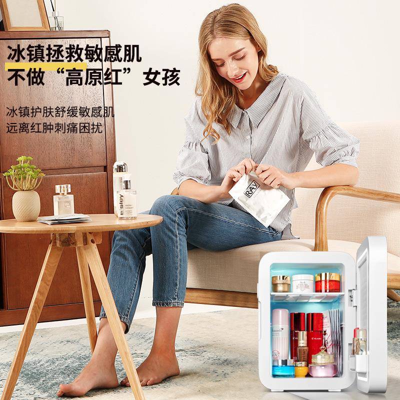 GUQK0镜面小1版冰箱(5-5℃恒温)车载迷你小冰箱家用小型1单人