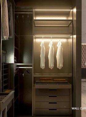 书房吊书柜柜le开d自粘灯带玻璃橱层板免槽灯条柔性防89218水线柜