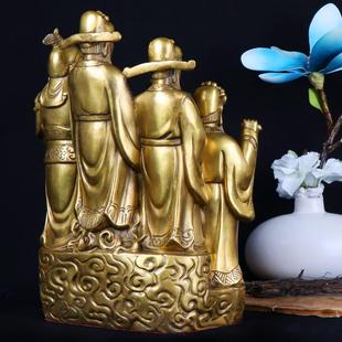 杨铜记宝盆聚站五路财神财家居工艺品厂神家铜五路财神