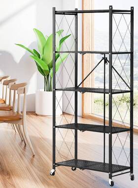 免储安装叠置架厨房折微波物炉烤箱物架阳WAE台多层收纳移动架子