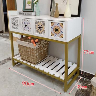 中长式新玄关桌奢玄关台复古铁轻艺玄MZG关柜实木斗柜靠墙条窄边