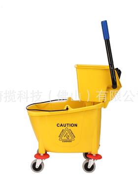 侧新24升97PP塑料压车式单桶榨水酒店宾馆商场款家居用挤水桶