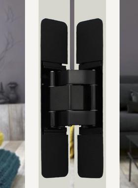 藏锌KFD合金隐页简约黑色暗门H型门铰三维可调暗合藏式折叠门木门