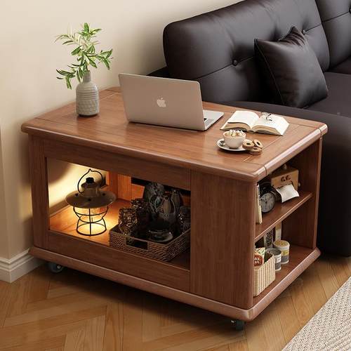 实木带轮边几沙发可805边柜侧边柜家移用小推车桌茶几动茶台客厅