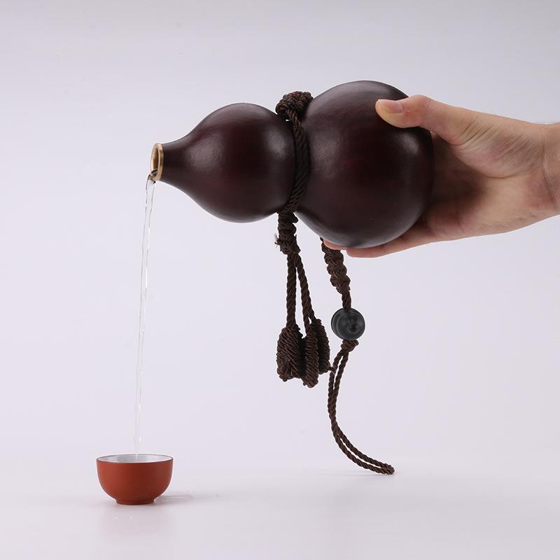 开口天渗芦然防品真酒葫酒壶装水装NLC酒随身蜂蜡大摆件仿古工艺