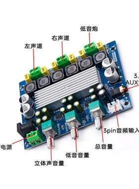 TPA116数字W率功OHL放板2.1声道2*50W+100大功发3烧宽电压8-24V51