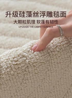 水硅藻可丝客厅地毯2025新款奶风纯gzs24090色免油洗擦高级卧室床