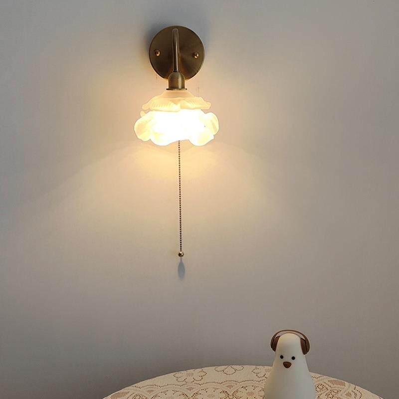 式床头带灯壁挂卧室壁灯日铜卧室禅意客厅背景墙自式拉361线开关