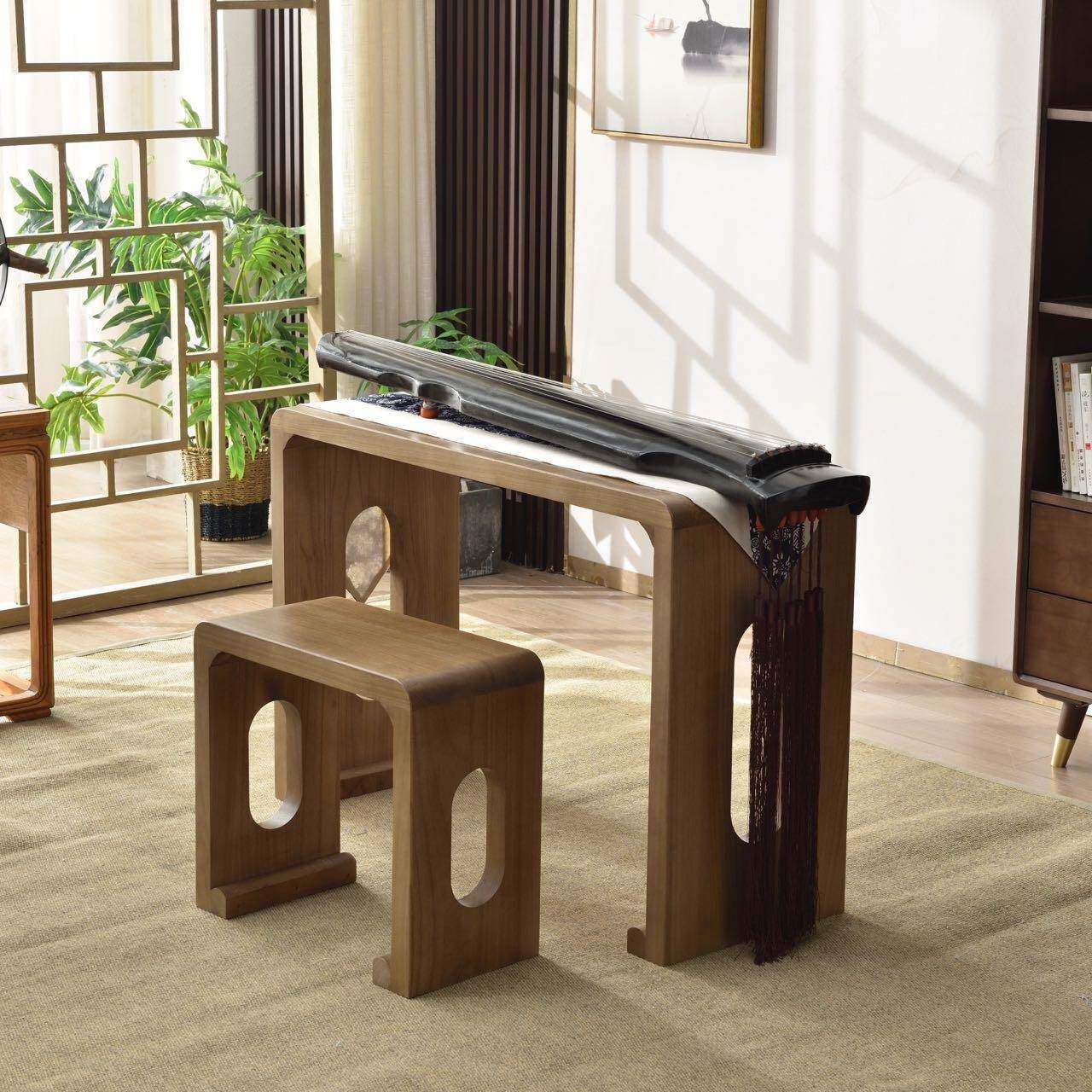 琴古桌凳烧桐木实木桌仿古琴桌凳985国学书桌茶琴桌整法装茶几