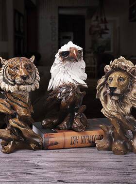 创意仿木根动物像头老鹰家头J808、J8摆件复古办公室开业乔迁礼品