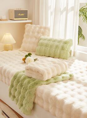 网红ns风xEB4jrth加厚兔毛绒防卧室飘垫窗i台阳台滑榻窗榻米坐垫