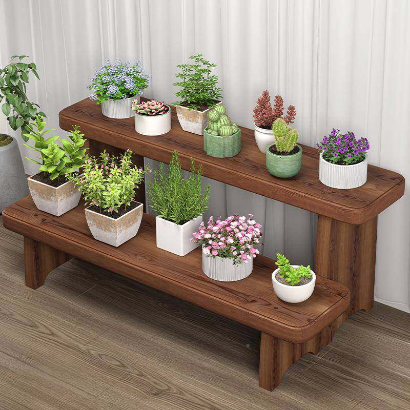 花盆架庭住宅-CB-院客厅落多地式台花架2023阳新款梯形肉子实木花