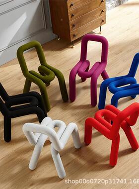 北欧in异形轻椅奢个BPP靠性背椅设计弯管餐椅小单s人双人色彩网红