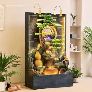 假山喷泉财鱼池流水摆件客厅PWR阳台循招环水落办地公室装 开饰业