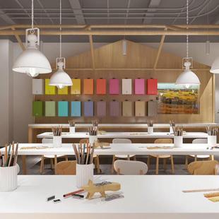 自助画颜料置物桶架上墙颜料YSC桶收纳盒实木彩色木室箱装 饰室用