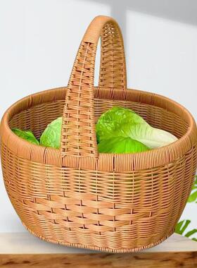 新纯工仿编织水果篮购物篮提篮鸡蛋手提菜篮款KIP26156子手藤收纳