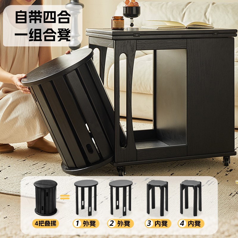 家用多功能边几实木可移q动小茶几角几沙发侧边柜小推车客厅置物