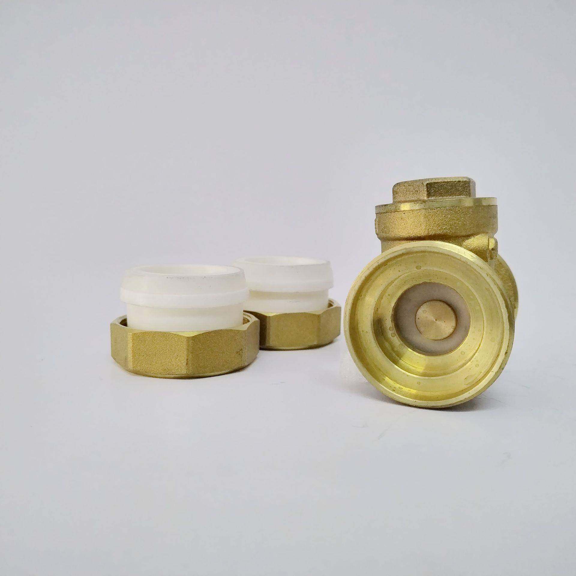 P阀PR水管止回4分6分向1寸双活接弹止簧4分6分1式挡板式逆阀黄铜