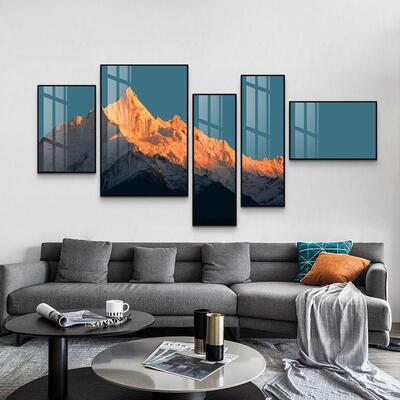 日室照金山客厅装饰画气大靠山图bQ/9Ssv5现沙发背景墙代简约卧挂