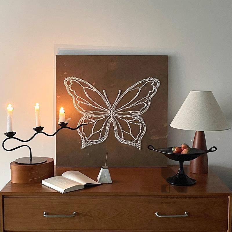 《蝶序》画法珍珠画中古风立体蝴卧蝶室装式饰客厅挂SN-GHT05画桌