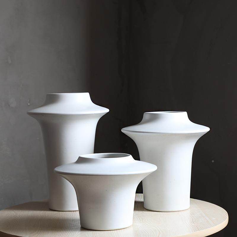 手MBQ工陶艺粗陶花器干插花花件禅陶意茶室花瓶瓷摆花盆陶泥陶罐