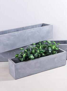 水泥花盆方号大长形马QQY槽欧式阳台庭院植落地盆长条绿种菜镁泥