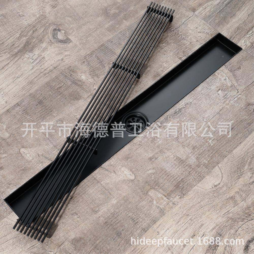 HID网EEP不长锈钢地漏钢条格栅面黑色地漏室阳台地漏HIHIDL163-DL