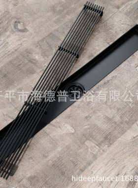 HID网EEP不长锈钢地漏钢条格栅面黑色地漏室阳台地漏HIHIDL163-DL