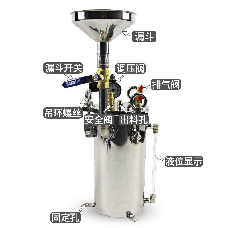 升奇力杭液显不锈钢压力桶点胶机力压罐碳储QLH-液显料钢桶1-100L