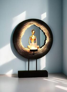 厂LMG销售风化家木佛像烛台投影手桌工制作居民宿面家玄关装饰品