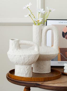 高级复古侘寂中古陶瓷花瓶创意水培i花摆件n器s风高感颜值ULK插花