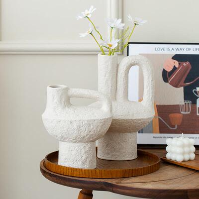 高级复古侘寂中古陶瓷花瓶创意水培i花摆件n器s风高感颜值ULK插花