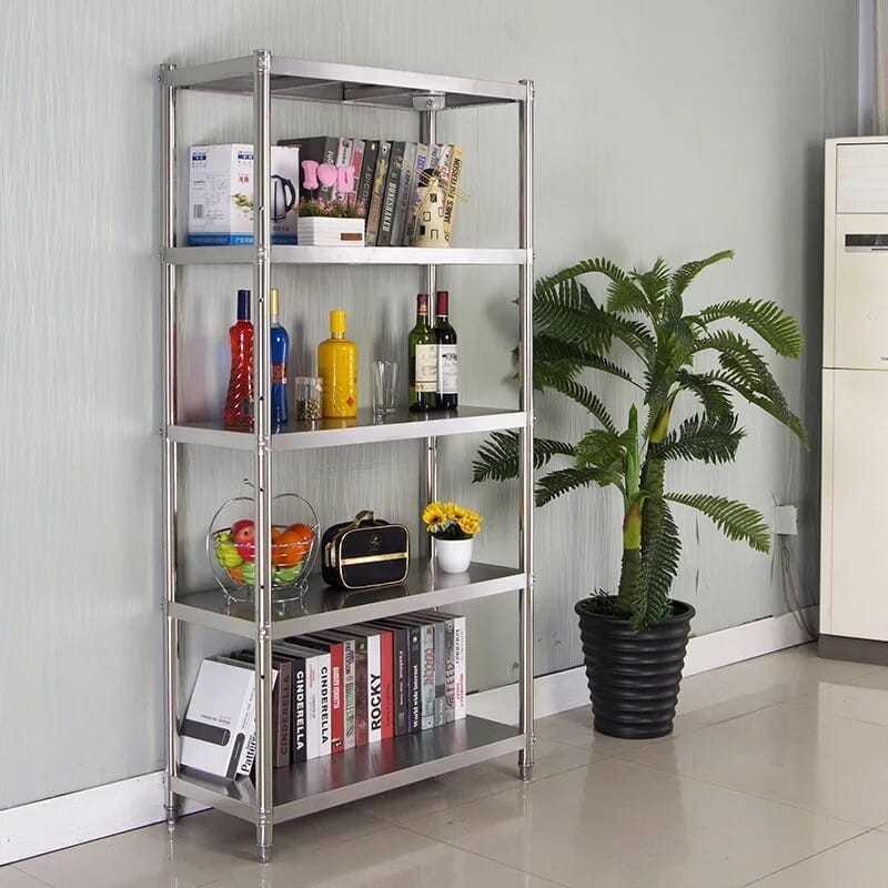 加储厚厨锈房置物架落地不钢Z7RM2g2a多层家用微波炉菜烤箱物架收