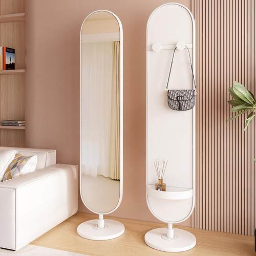 轻奢旋穿转衣镜家用旋落地ins风试衣镜挂衣架体镜子JID转一全身镜