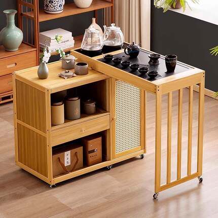 可移动VTV新式茶台茶茶桌家用放台泡茶阳桌一整中套办公室茶水柜