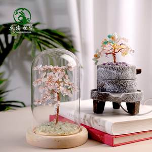 发树摆件办轻奢高档客东海世家厅酒财柜电视玄关公室装饰品水柜晶