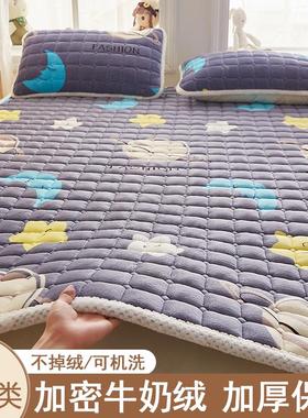 冬季牛奶绒珊瑚法RDJF1314兰绒床垫子舍软垫家用薄款双人宿褥人学