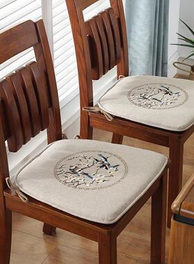 MVO瑞梦溪四绣花实木椅垫餐椅座垫秋冬一年季座防滑餐椅餐座垫定