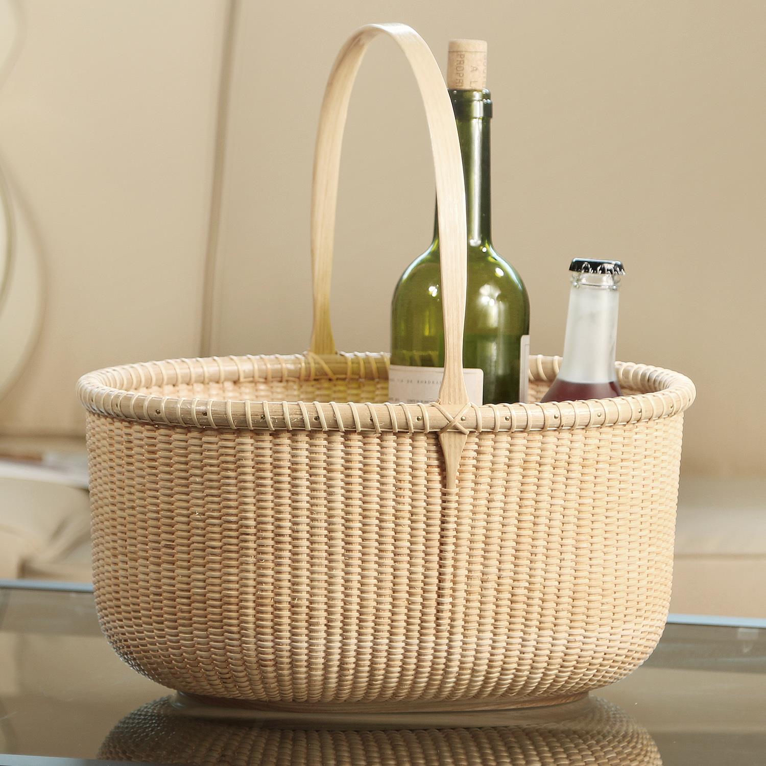 藤TT033编野餐购物篮买菜子手提篮果篮水篮篮收纳篮时尚收纳筐大