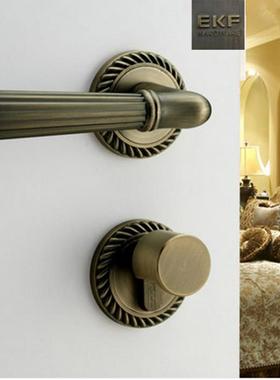 室内房门锁把锁芯小7锁0卧室房间锁门铜锁芯木Z5-65133门压手执手