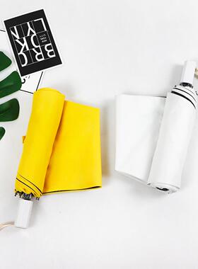 韩小黄o伞黑胶防晒遮阳伞折叠20180819晴雨两用黑雨伞男女定制log